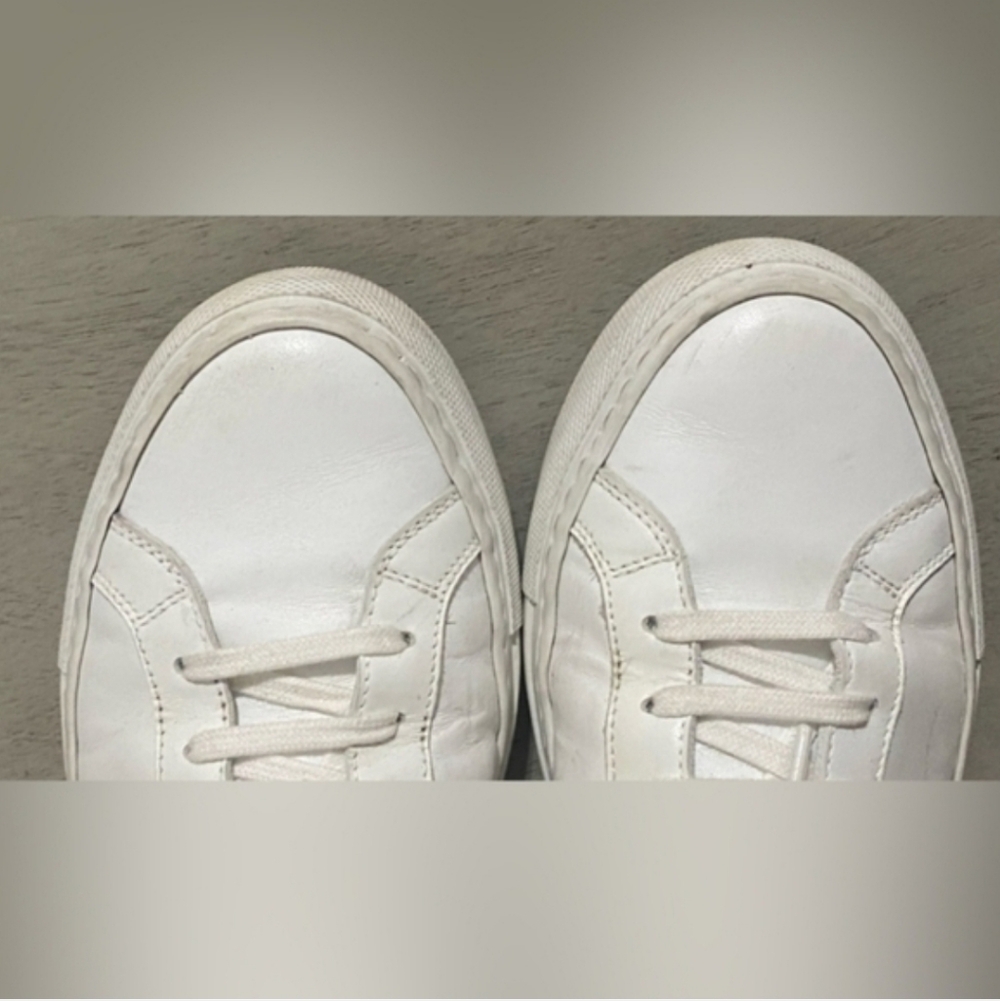 Leather Common Projects Original Achilles Low White Leather Sneakers Eu 38 Us 8 View 4